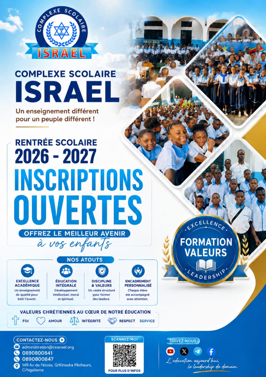Affiche officielle des inscriptions du Complexe Scolaire Israël